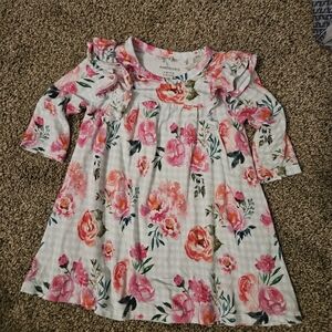 Posh Peanut Pink Floral Kids Dress